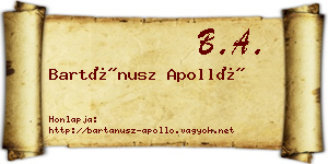 Bartánusz Apolló névjegykártya